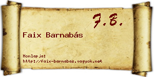 Faix Barnabás névjegykártya