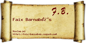 Faix Barnabás névjegykártya