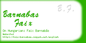 barnabas faix business card